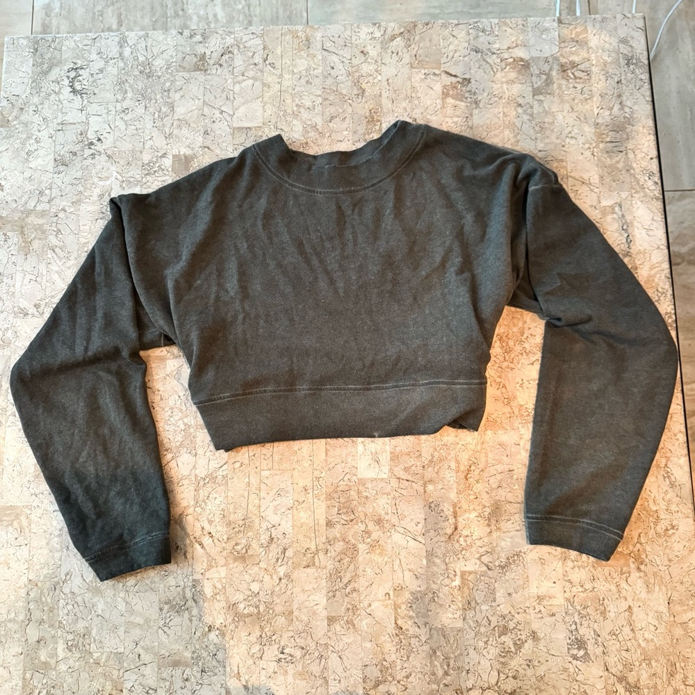 Dark Gray Cropped Sweatshirt